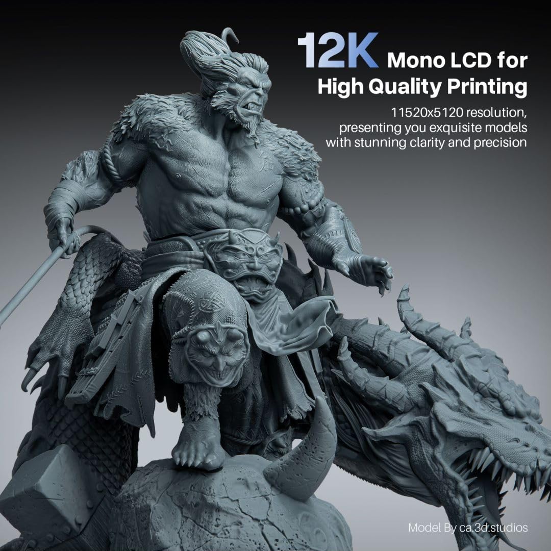 ELEGOO Saturn 4 Ultra 12K Resin 3D Printer, with Smart Automatic Leveling, 10-Inch 12K Monochrome LCD, 150mm/h Faster Printing Speed,8.62x4.84x8.66 Inch Printing Size ELEGOO