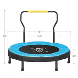 SONGMICS Trampoline for Kids, 3ft Mini Trampoline with Handlebar, Toddler Trampoline for Indoor and Outdoor, Max. Load 220 lb, Blue USTR036Q01 SONGMICS