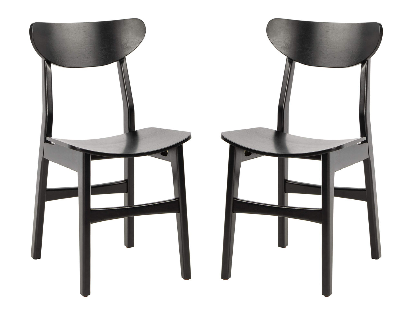 Safavieh Home Lucca Retro Black Dining Chair, Wood, Set of 2 - WoodArtSupply