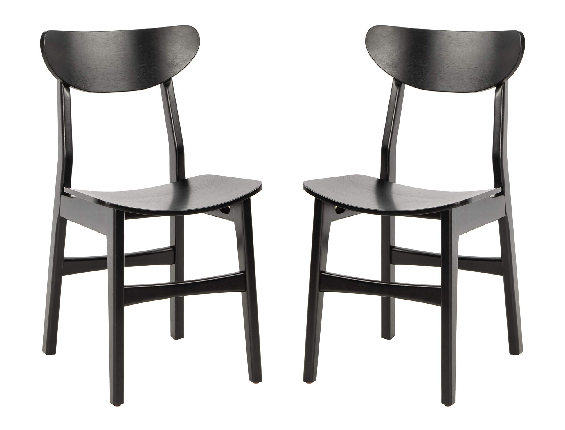 Safavieh Home Lucca Retro Black Dining Chair, Wood, Set of 2 - WoodArtSupply