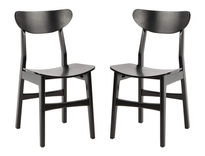 Safavieh Home Lucca Retro Black Dining Chair, Wood, Set of 2 - WoodArtSupply