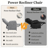 Electric Nursery Recliner Chair with Remote Control, Blue Power Recliner Chairs with Side Pockets. Small RecinerChairs for Adults, Mini Reclining Chair for Bedroom Living Room (Grey) HRVEOCEI
