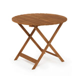 Furinno FG19018F Tioman Outdoor Hardwood Nation Round Dining Table, Natural Furinno