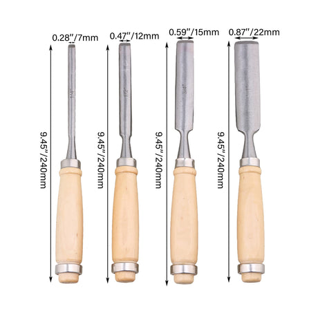 4PCS Semicircle Wood Carving Hand Chisel Tool Set Woodworking Gouges Homeswitch