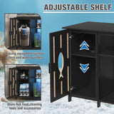 55-75 Gallon Aquarium Stand,Fish Tank Stand with Power Outlets,Cabinet&LED Light,Heavy Duty Aquarium Stand for 2 Fish Tank/Turtle Tank/Reptile Terrarium,1100LBS Capacity,Black PAPIHO