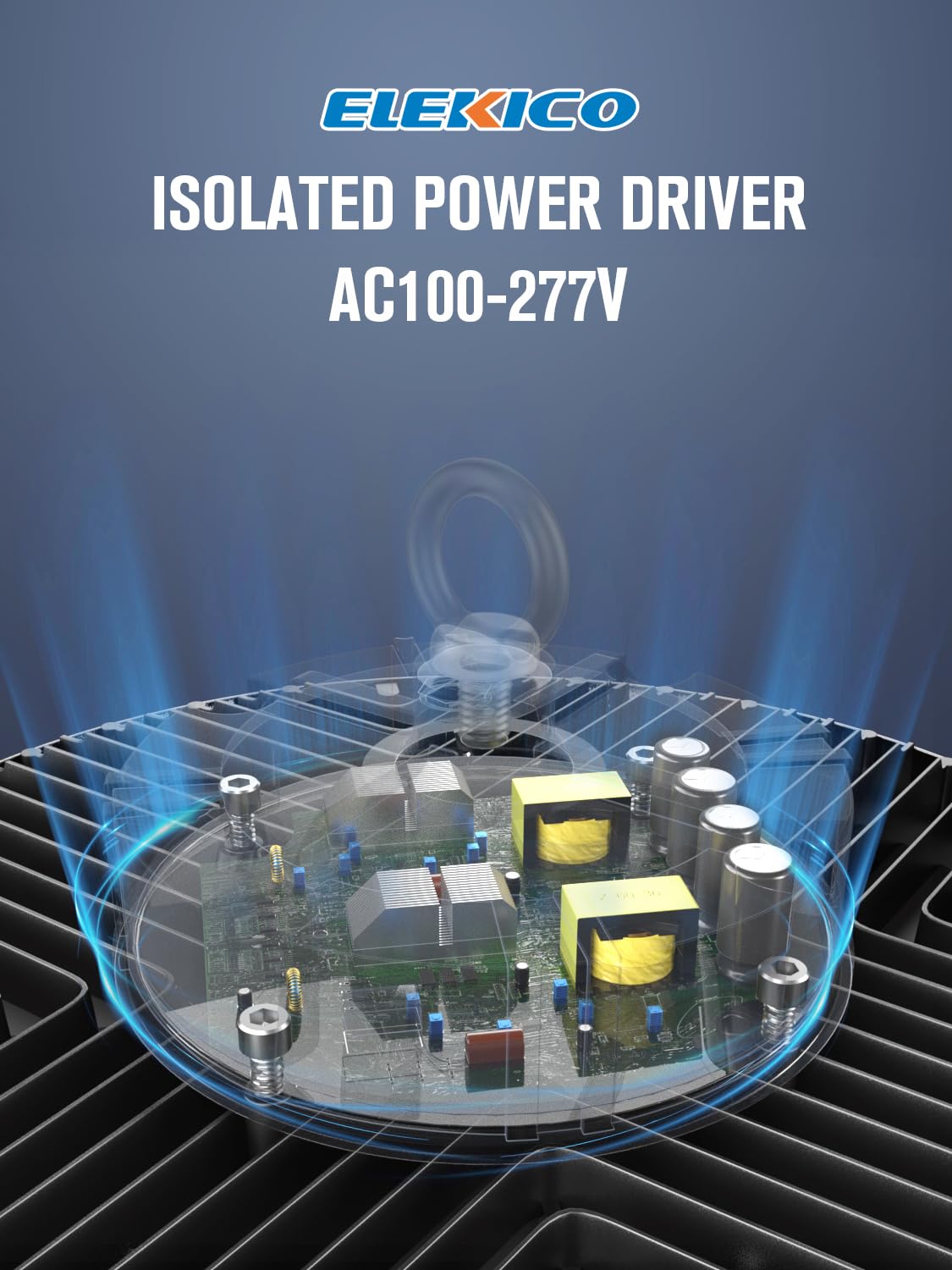 ELEKICO Super Bright 250w UFO LED High Bay Light 35000lm with Plug 5ft Cable (Eqv.1000w Mh/Hps/Hid),5000k High Bay Led Shop Lights Garage Lighting for Garage Factory Workshop Warehouse Barn -6pack ELEKICO