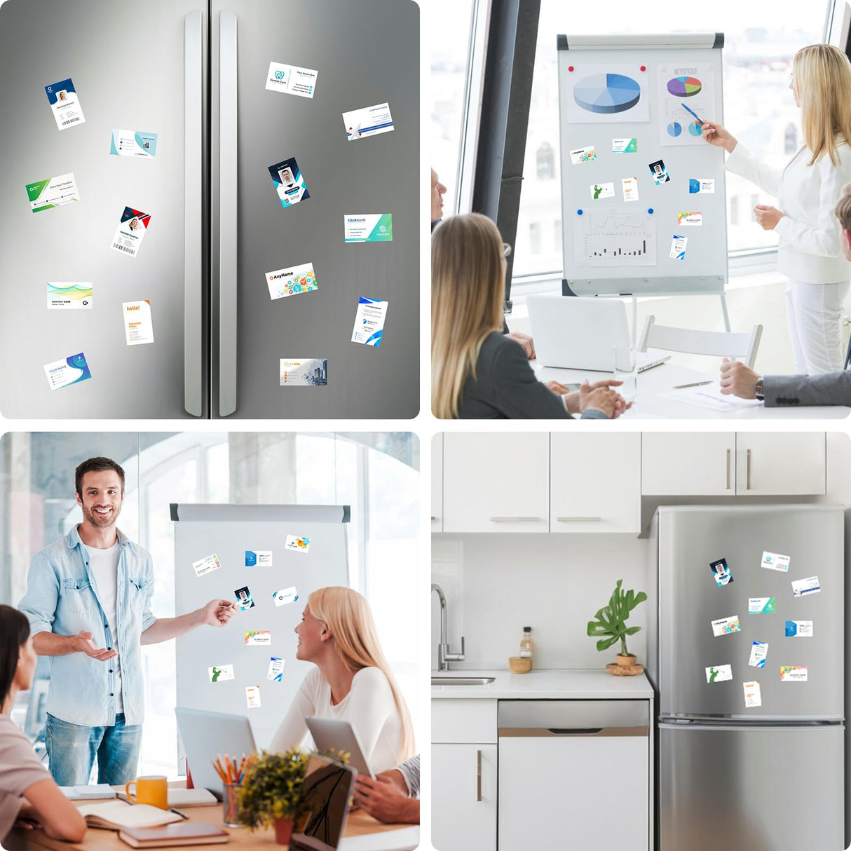 MaxGear Business Card Magnets Peel and Stick, Custom Magnets Business Cards, Personalized Magnet for Refrigerator, Custom Fridge Magnet, Adhesive Magnet, 3.5" x 2" Magnetic Business Cards 50 Pack MaxGear