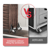 DOZAWA Workbench Stepdown Caster, 700 Lbs Casters Wheels Set of 4 Heavy Duty Steel, 2.5" All Steel Construction Urethane Wheels with Screws & Screwdriver DOZAWA