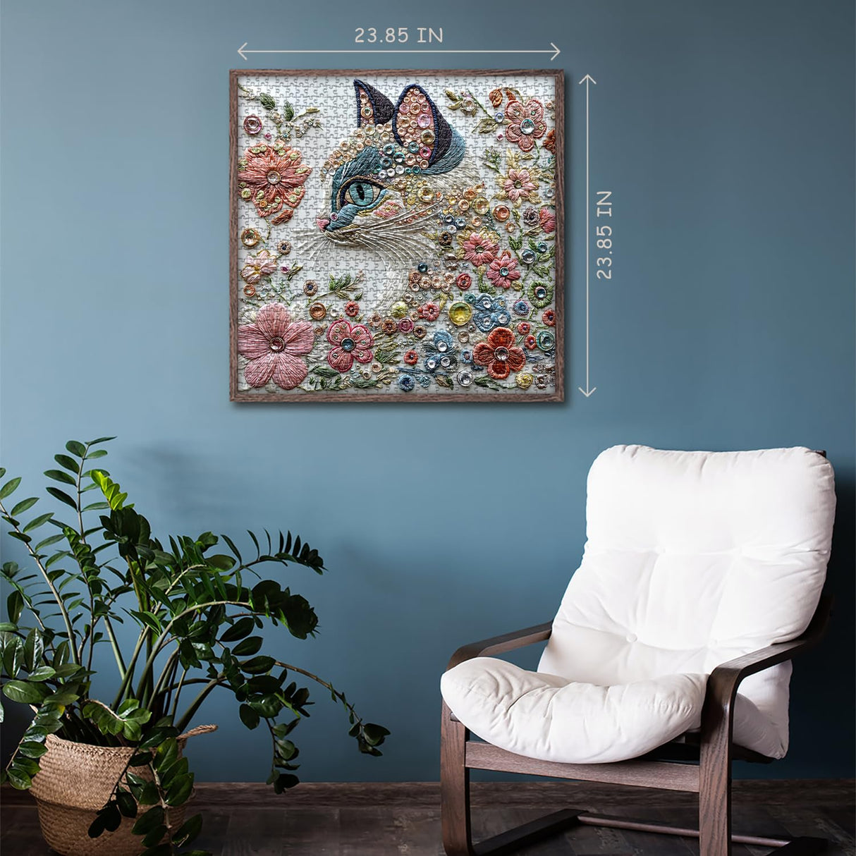 Impossible Cat Puzzles for Adults 1000 Pieces，PICKFORU Kitten Flower Puzzle Unique Art, Beauty Animal Kitty Cat Jigsaw Puzzle Floral, Colorful Hard Challenging Puzzle PICKFORU