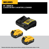 DEWALT 20V MAX Lithium-Ion Battery 2-Pack and Charger, 5.0 Ah, Battery Starter Kit (DCB205-2c) DEWALT