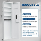 53.15" Tall Wall Safe Between the Studs 16" Centers, Hidden Wall Safes With Removable shelfs and Adjustable Gun Rack, Biometric Wall Gun Safe for Home Rifle, Cash, Jewelry, Documents - White ZenithZest