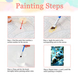Auremi Panda Paint by Number Kits for Adults,Animal Paint by Number on Canvas with Frame DIY Painting with Number Acrylic Oil Paint Kits for Home Decor 8x12 in Auremi
