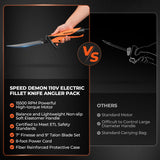 KastKing Speed Demon 110v Electric Fillet Knife, Precision Cut with High Torque Motor, ETL Certified Safety, Balanced Lightweight Handle, 2 Sets of Stainless-steel Blades KastKing