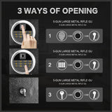 Langger V Biometric Rifle Gun Safe,Quick Access 5-Gun Large Improved Fingerprint Shotgun Security Cabinet for Rifle Shotgun w/o Scopes with Pistol Lock Box,Removable Storage Shelf (New Biometric Safe) LANGGER V