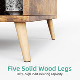 8-Cube Bookshelf 2 Tier Retro Bookcase with Legs, 11in Shelf Opening, 47" Wood Bookshelves Storage Organizer Shelf, Freestanding Open Book Shelves for Bedroom Living Room Office, Rustic Brown Flrrtenv