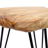 GREENAGE Cedar Roots Naturally Shaped Small Stool Side Table 12" x 13.5" x 17.4" in Height Natural Wood Live Edge End Table for Living Room Home Decor Wooden Plant Stand GREENAGE