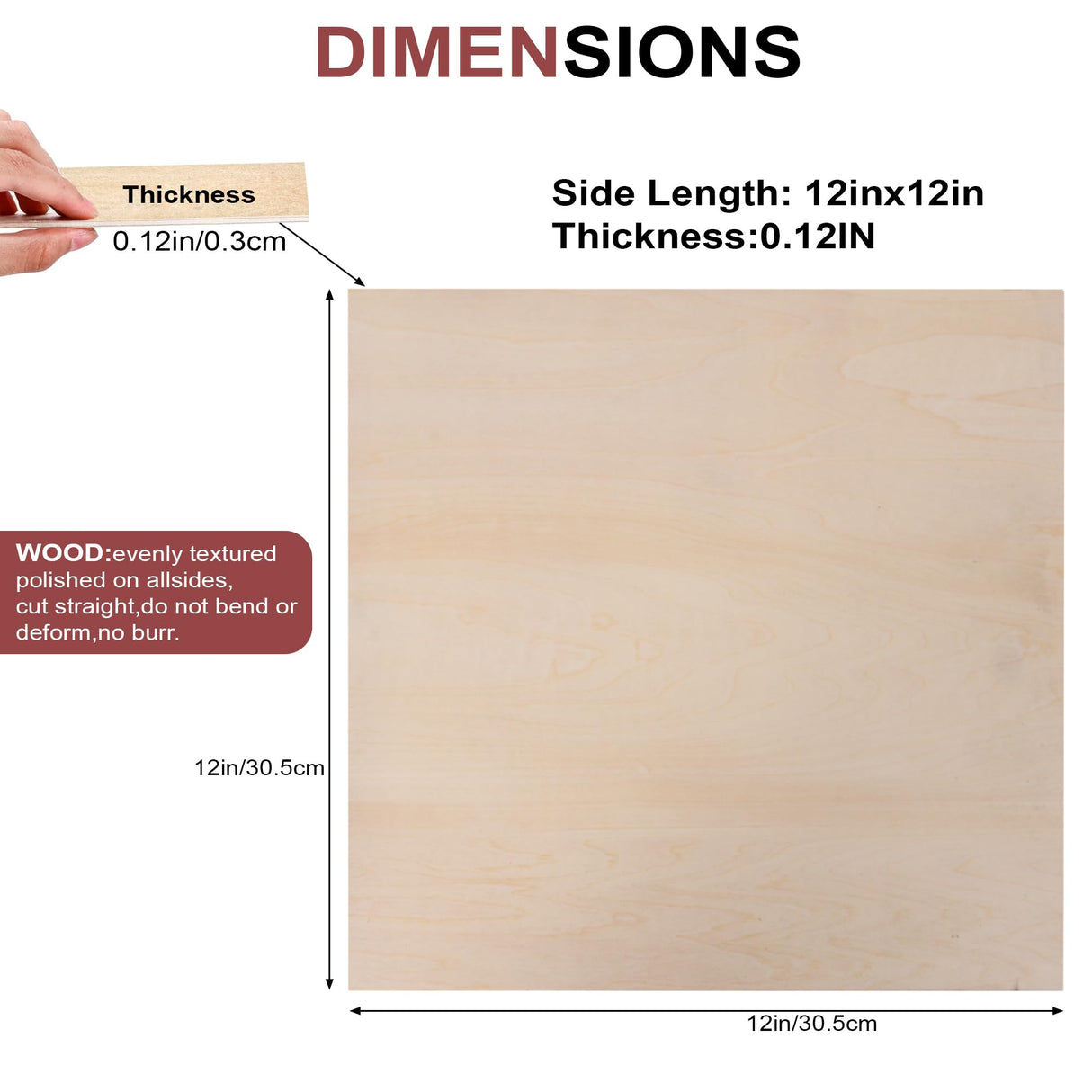 30 Pack 12"x12"x1/8" Basswood Sheets for Crafts,3mm Craft Wood Plywood,Unfinished Wood,for DIY Ornaments and Model Engraving,Wood for Laser Cutting,Architectural Models,Drawing,Wood Burning QSJQAMG