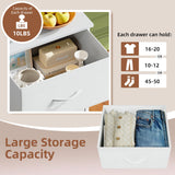 Somdot White Nightstand Set of 2, Small Dresser for Bedroom with 2 Drawers, Bedside Table Night Stand End Table with Fabric Bins for Bedroom Kids Closet Dorm Guest Room, White Leather Somdot