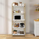 AT-VALY 5-Tier Bakers Rack with Storage Shelf,Free Standing Kitchen Storage Shelf Rack 23.6 L x 15.7 W x 62.6 H (Gold) AT-VALY