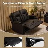 LUCKLIFE Leather Recliner Sofa Set with Manual Recliners,Living Room Furniture Set with Reclining Couch,Loveseat and Armchair,Living Room Chair with Cup Holders,Black (2) LUCKLIFE