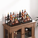B4Life 3-Tier Liquor Bottle Display Shelf for Whiskey and Spirits - Retro Bar Shelves B4Life
