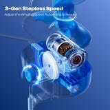 Caydo Electric Yarn Winder Pro, 10oz Large Automatic Ball Winder for Crocheting, Dual-Spring Strong Tension Stepless Speed Yarn Cake Roller Spinner, Ideal Present for Crochet Lovers(Blue) Caydo