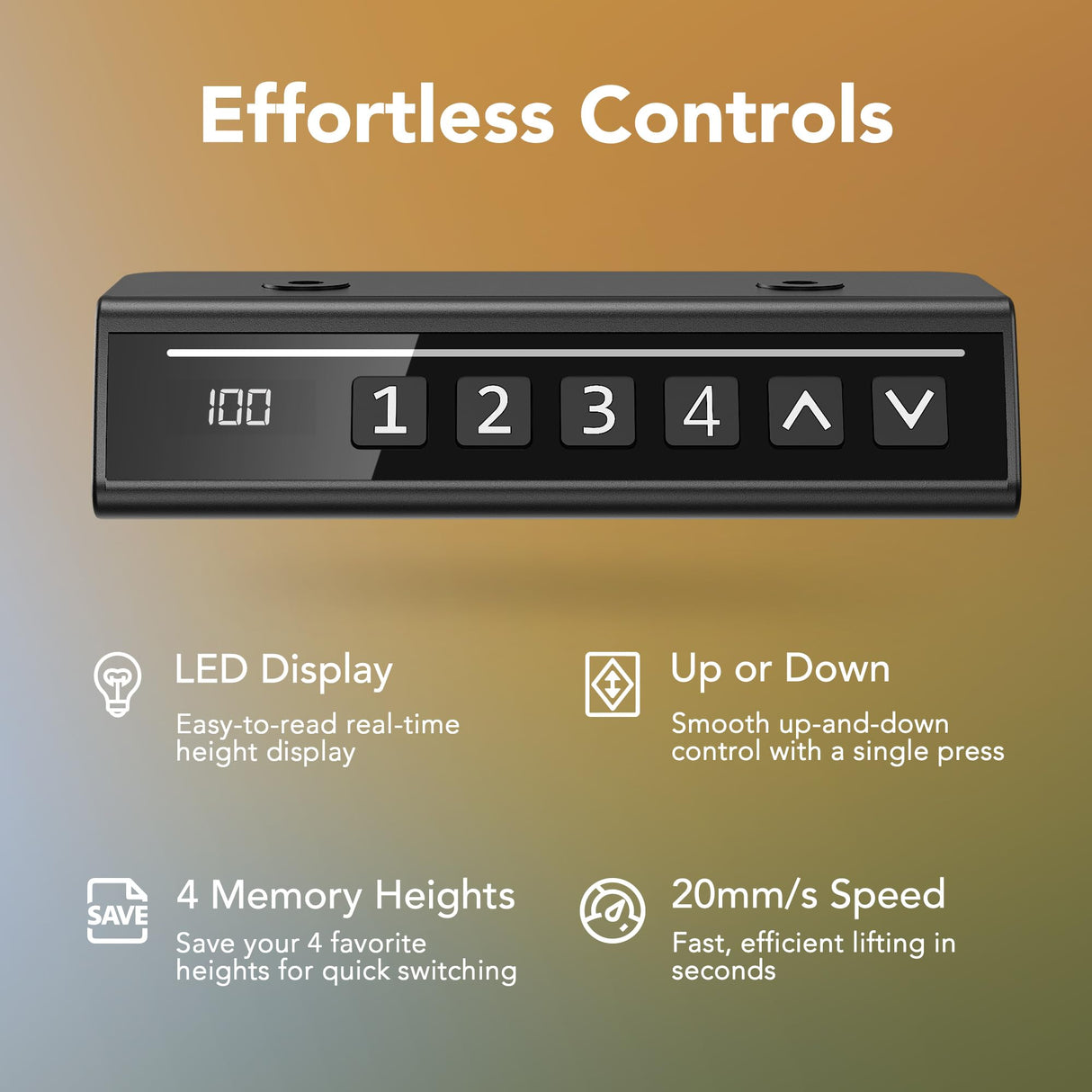 HUANUO 32" Small Electric Standing Desk Adjustable Height, 4 Memory Height Settings, Sit Stand Up Desk for Home Office & Computer Workstation, Black HUANUO