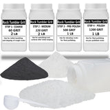 7 LBS Rock Tumbler Grit and Polish Refill & Tumbling Filler Media Supplies Kit, 4 Stage Bulk Grit + Plastic Pellets - Silicone Carbide Polisher Grit for Rock Polisher, Stone Polisher (7 Pounds) SACKORANGE