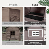 MEDEHOO Chicken Coop Expandable Chicken House for Outdoor with Wheels Nesting Box, Leakproof Pull-on Tray, and UV-Resistant Roof Panel - Brown MEDEHOO