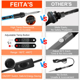FEITA Soldering Iron Kit for Electronics, 14 in 1 Welding Tools Kit with Switch 80W LCD Adjustable Temperature Solder Iron, 2 Solder Wire, Flux, 5 Soldering Tips, Desoldering Pump, Stand, Tweezers FEITA