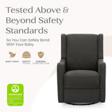 Delta Children Mercer Electronic Power Recliner and Swivel Glider with USB Port in LiveSmart Performance Fabric - Water Repellent & Stain Resistant, Dark Grey Delta Children