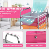 OFFICEJOY Storage Cart, Rolling Utility Cart with 10 Drawers, Portable Handles & Lockable Wheels, Mobile Paper Toys Storage Organizer Large Capacity for Home Office School Teacher (Rainbow) OFFICEJOY