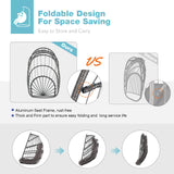 Patiorama Indoor Outdoor Egg Swing Chair Without Stand, Patio Wicker Rattan Hanging Chair w/Cushion, 350lbs Capacity, All Weather Foldable Hammock Chair Basket Chairs for Bedroom, Porch (Dark Grey) Patiorama