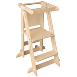 Little Partners Learning Tower Foldable Toddler Tower - Learn 'N Fold Toddler Kitchen Stool for Kids 2 to 6, Folding Toddler Tower (Natural) Little Partners