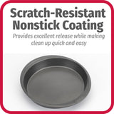 GoodCook Everyday Nonstick Steel Round Cake Pan, 9", Gray GoodCook