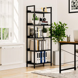 NUMENN Bookshelf, 5 Tier Bookshelves, Home Office Bookcase Shelf Storage Organizer, Free Standing Storage Shelving Unit for Bedroom, Living Room and Home Office, Black NUMENN