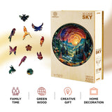 Jigfoxy Wooden Puzzles for Adults, Visual 3D Cave Sky Wood Puzzles Adult, Unique Animal Shape Wooden Jigsaw Puzzles, Birthday Gifts for Puzzles Lovers Family Friend (S-8.5 * 8.5in-100pcs) Jigfoxy