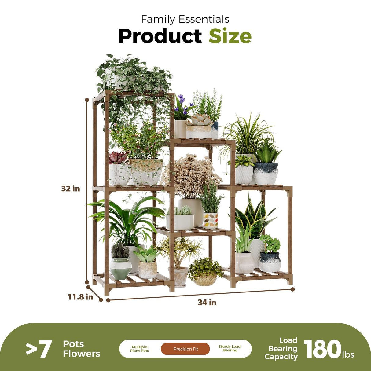 Bamworld Plant Stand Indoor Plant Shelf Outdoor Wood Plant Rack for Multiple Plants 3 Tiers Ladder Plant Holder for Living Room Patio Boho Home Decor for Gardening Mom Gifts Bamworld
