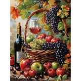 TCDZMYGS Fall Diamond Art Kits for Adults - Fruit Red Wine Diamond Painting Kits for Adults,5D Round Full Drill Gem Art for Adults DIY Paint by Diamonds dots12x16 inch TCDZMYGS