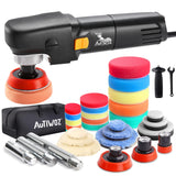 AUTIWOZ Mini Buffer Polisher 600W Rotary Polisher Machine, 6 Variable Speeds, Car Polisher with 33Pcs Polishing Kit, 75mm,100mm,140mm M14 Thread Extension Shaft for Car Detailing and Waxing AUTIWOZ