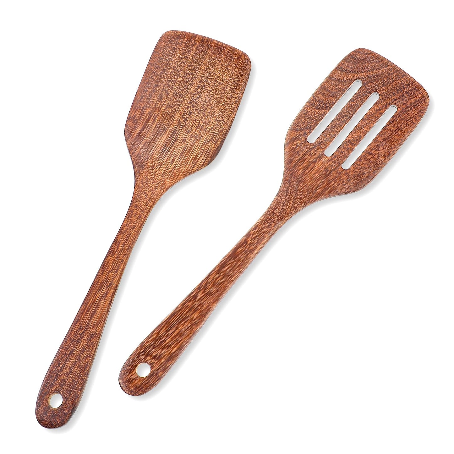 Yuanchu 2Pcs Wooden Spatula For Cooking, 12 Inch Wood Spatula Cooking Spatula Kitchen Utensils Set For Nonstick Cookware Kitchen Spatula For Fish Eggs Pancakes