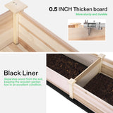 VIVOSUN Wooden Raised Garden Bed, 48 x 24 x 30 Inches, Outdoor Wood Planter Box with Gloves and a Liner, with Trellis for Vine Climbing for Garden, Patio, Balcony, Backyard and Outdoors VIVOSUN