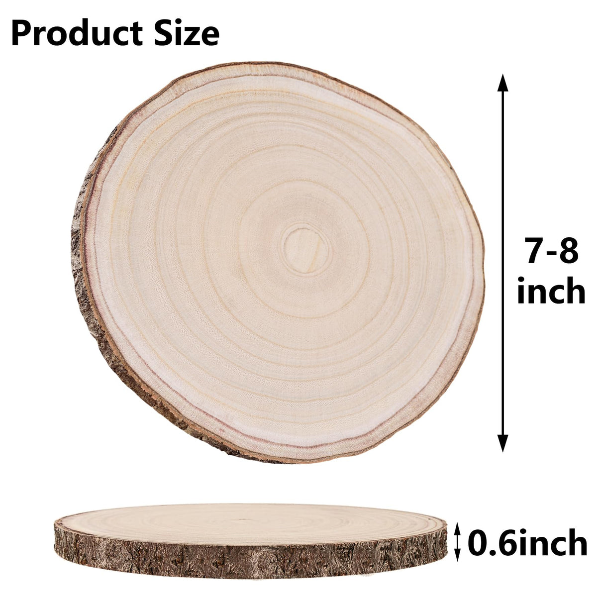 10 Pcs Natural Paulownia Wood Slices 7-8 Inches,Wood Slices for Centerpieces Table Decorations,Unfinished Rounds Wood for Crafts,Wood Slice for Rustic Wedding Decoration Projects Ninekong