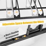 CyclingDeal Bicycle Floor Parking Rack Stand - for Mountain MTB Road Bike - Indoor Home Garage Storage - Adjustable 5 Bikes CyclingDeal