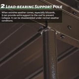 SHPAI 12'x14' Lean to Sunroom, All Weather Wall Mounted Solarium, Hardtop Aluminum Gazebo with Galvanized Steel Roof, 2 Sliding Doors, PVC Screens, Outdoor Permanent Sun Room for Patio, Deck, Backyard SHPAI