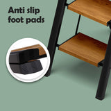 Taranta 3 Step Ladder,Aluminum Lightweight Folding 3 Step Stool with Anti-Slip Wide Pedal, 330lbs Capacity Step Ladder for Household,Kitchen,Office - BlackWoodgrain taranta