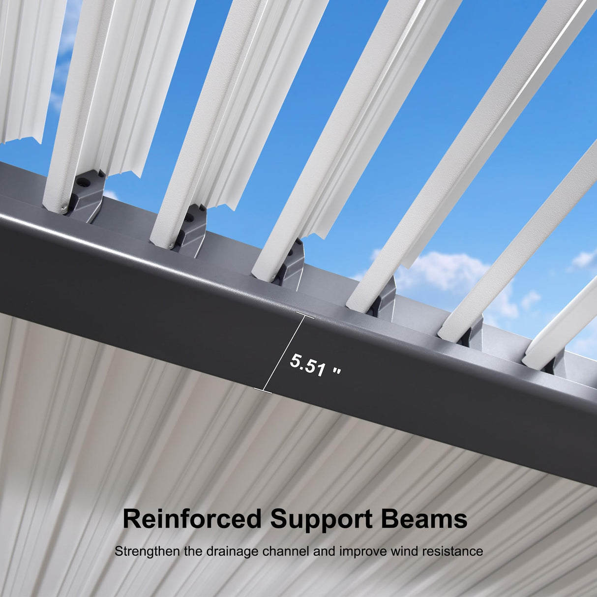 PURPLE LEAF Louvered Pergola 10' x 12' Patio Aluminum Pergola with White Adjustable Rainproof Roof Grey Frame Hardtop Gazebo for Outside Deck Backyard PURPLE LEAF