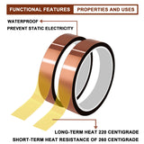 MS WGO High Temperature Tape Heat Tape Heat Resistant Tape Heat Transfer Tape Heat Tape for Sublimation No Residue 10mm X 33m 108ft (Yellow-4 Roll) MS WGO