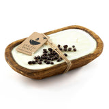 Dough Bowl Candle Company Vanilla Latte Soy Candle - 3 Wick Candle Essential Oil Wax Melts, Rustic Farmhouse Decor Odor Eliminator, 20 Ounce All-Natural Soy Candles Gifts for Women and Men Dough Bowl Candle Company