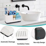 PARKMANI Bathroom Counter Organizer, Bathroom Organizers and Storage, Detachable Toothbrush Holders for Bathroom Vanity Sink Organizer (White) PARKMANI